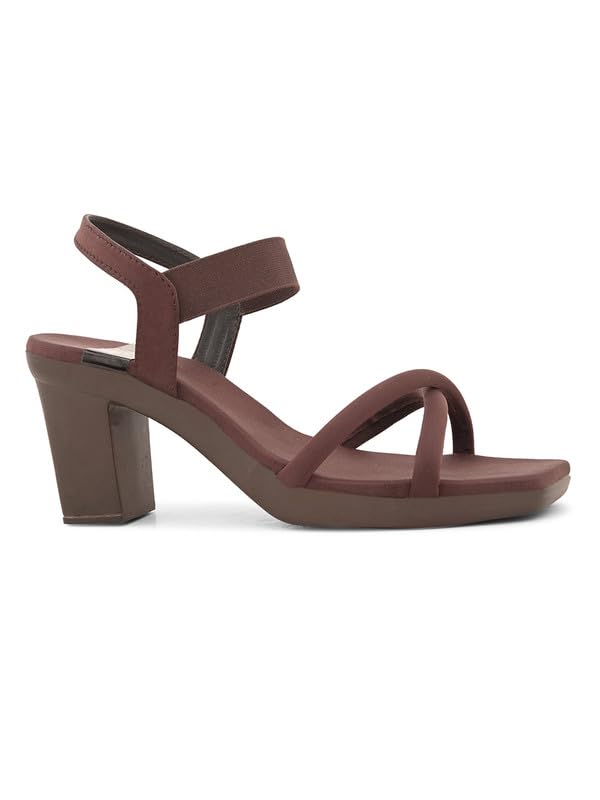 XE Looks Women's Stylish Block Heels | Open-Toe Sandals with Elastic Support | Anti-Skid Sole & Cushioned Footbed Block Heels For Girls
