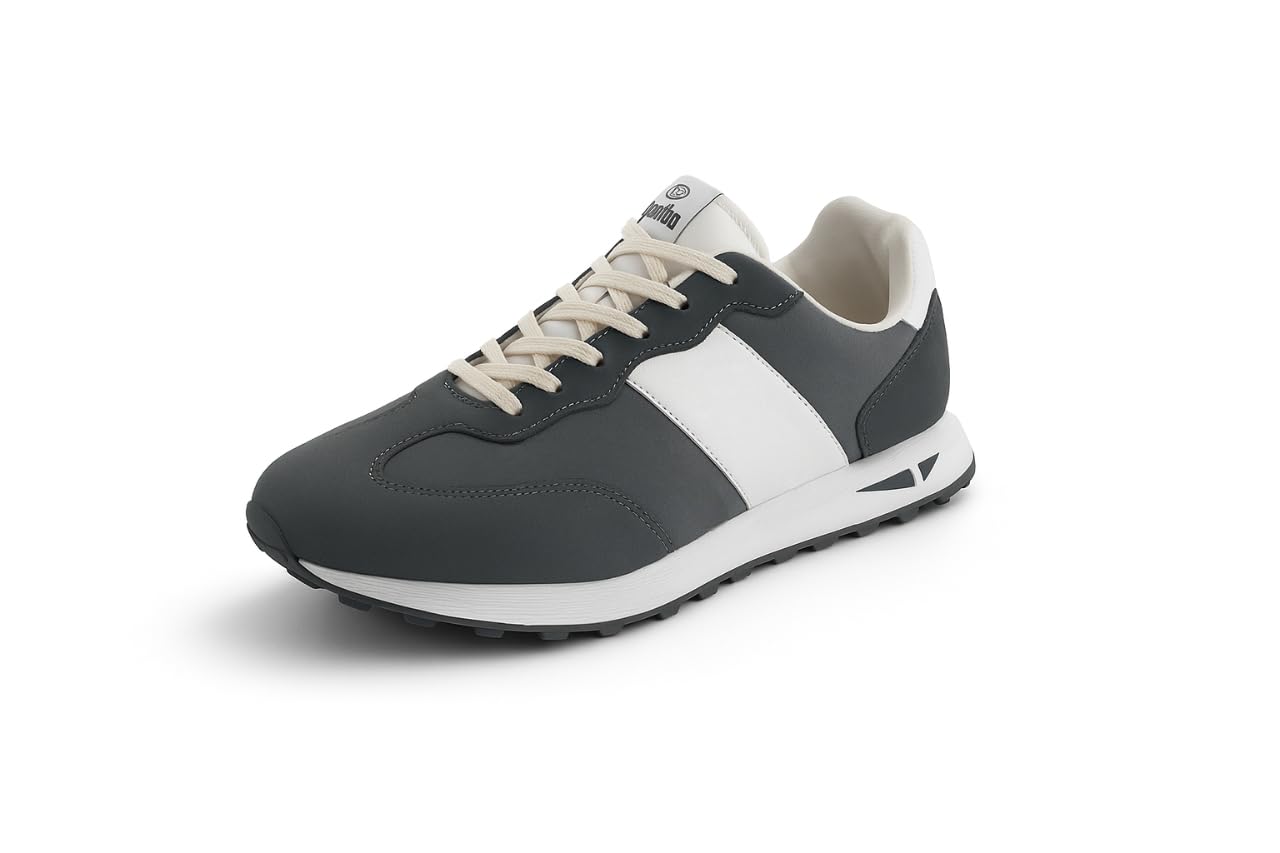 Ligero Speed Run Ultra Lite Sports Running,Walking & Gym Shoes Lightweight Extra Jump Casual Sneaker Lace-Up Shoes for Men's & Boy's - White, Grey - Twinle