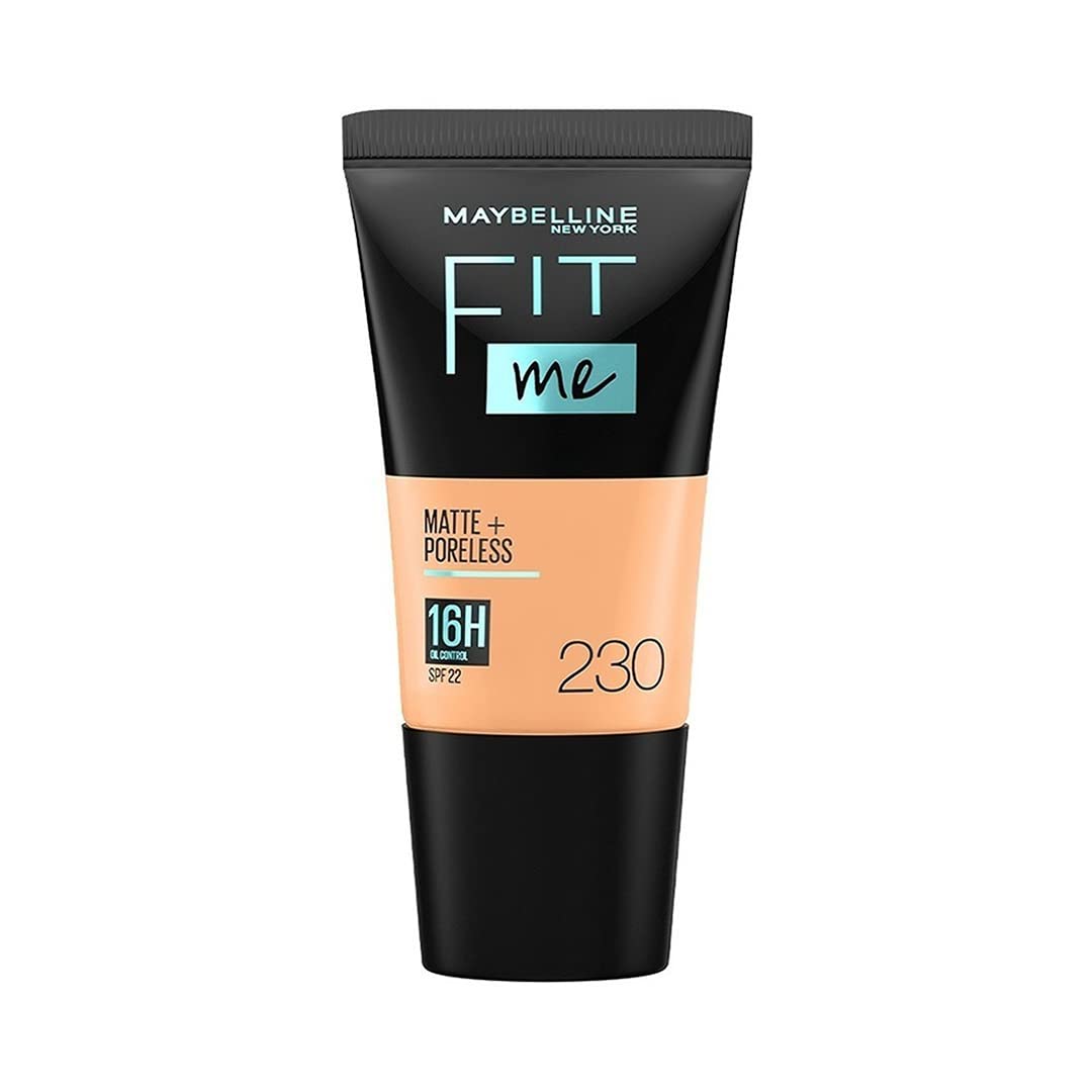 Maybelline New York Liquid Foundation, Matte & Poreless, Full Coverage Blendable Normal to Oily Skin, Fit Me, 115 Ivory, 18ml