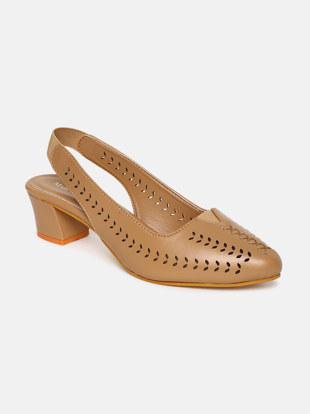 Marc Loire Women Pointed Toe Block Heel Sandal for Office Wear