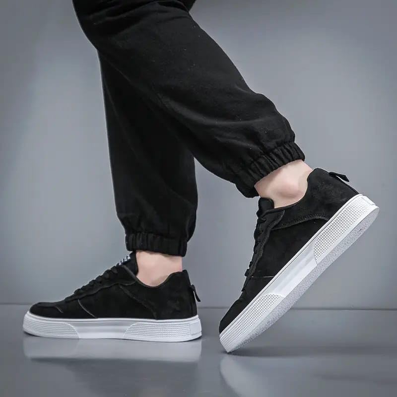BLUE POP Lace-up Sneakers for Men, Suede Leather, Perforated Design, Beige - Twinle