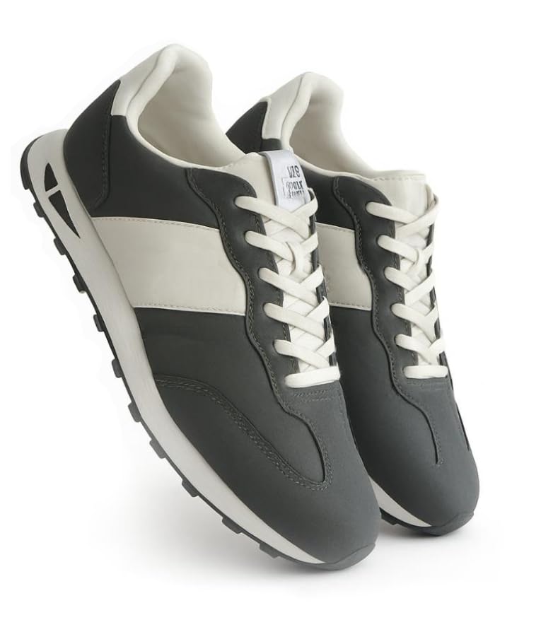 Ligero Speed Run Ultra Lite Sports Running,Walking & Gym Shoes Lightweight Extra Jump Casual Sneaker Lace-Up Shoes for Men's & Boy's - White, Grey - Twinle