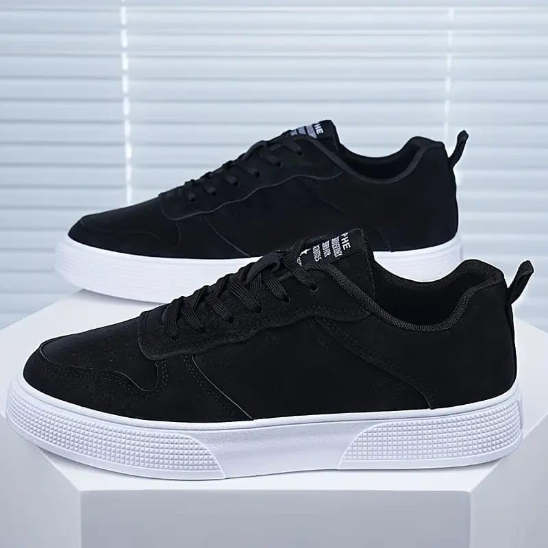 BLUE POP Lace-up Sneakers for Men, Suede Leather, Perforated Design, Beige - Twinle