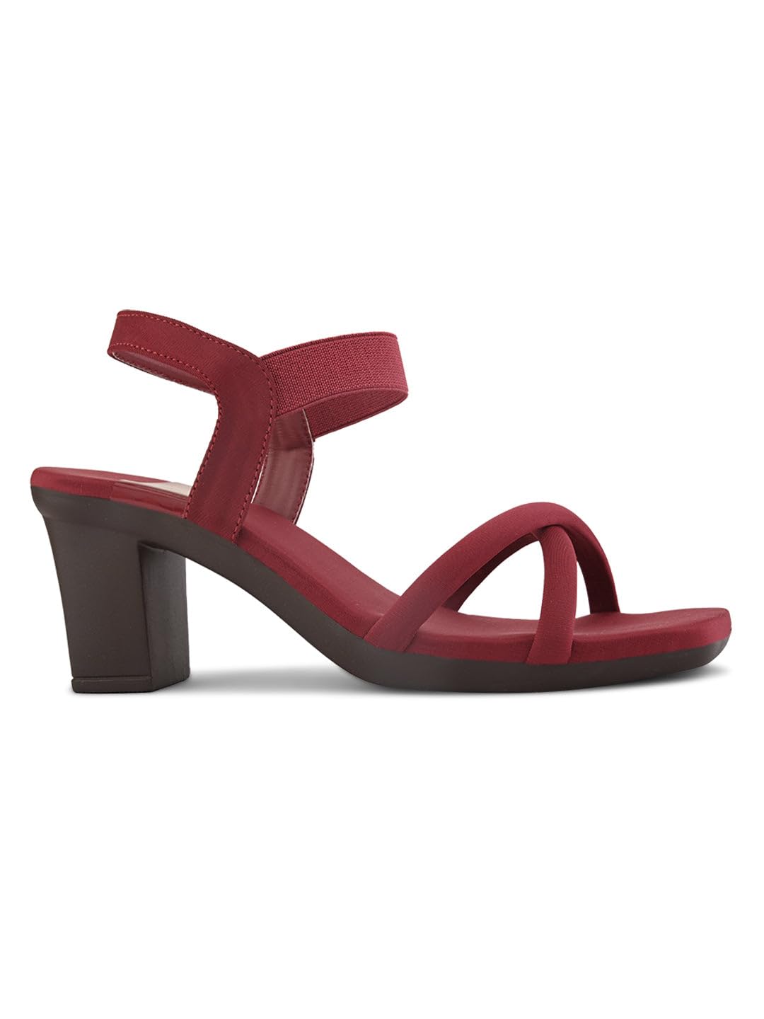 XE Looks Women's Stylish Block Heels | Open-Toe Sandals with Elastic Support | Anti-Skid Sole & Cushioned Footbed Block Heels For Girls