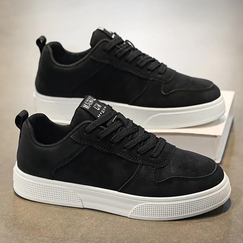 BLUE POP Lace-up Sneakers for Men, Suede Leather, Perforated Design, Beige - Twinle
