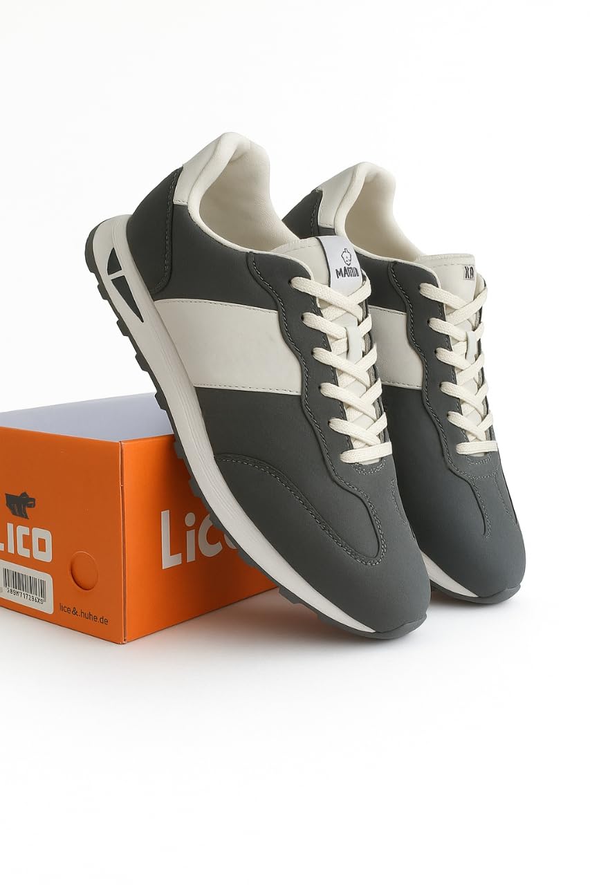 Ligero Speed Run Ultra Lite Sports Running,Walking & Gym Shoes Lightweight Extra Jump Casual Sneaker Lace-Up Shoes for Men's & Boy's - White, Grey - Twinle