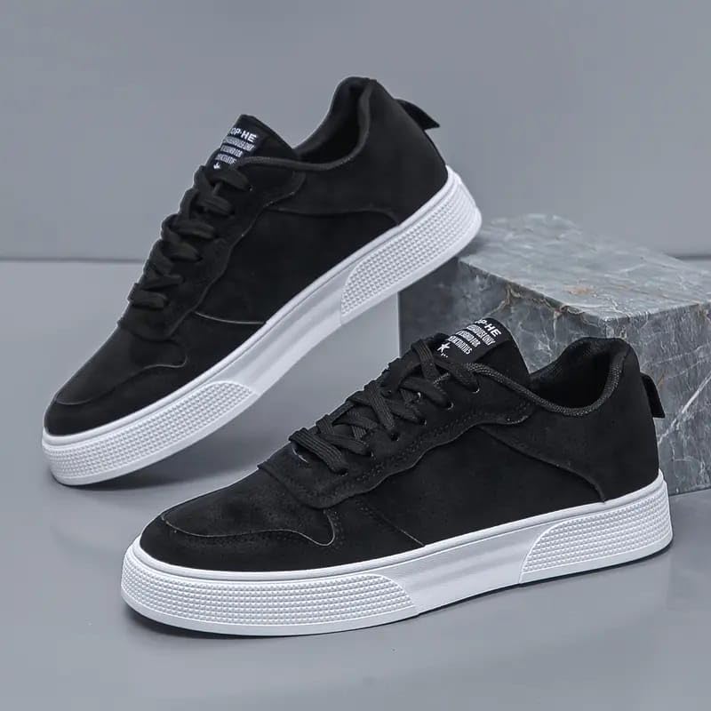 BLUE POP Lace-up Sneakers for Men, Suede Leather, Perforated Design, Beige - Twinle