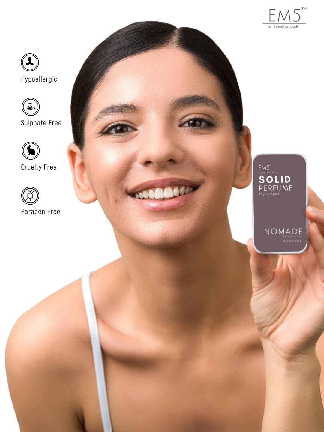 EM5™ Combo Pack of Alcohol Free Solid Perfumes | Woody Oud & Nomade for Men & Women | Non-Greasy Cologne | Strong & Lasting Fragrance | Gifting Pack for Him & Her