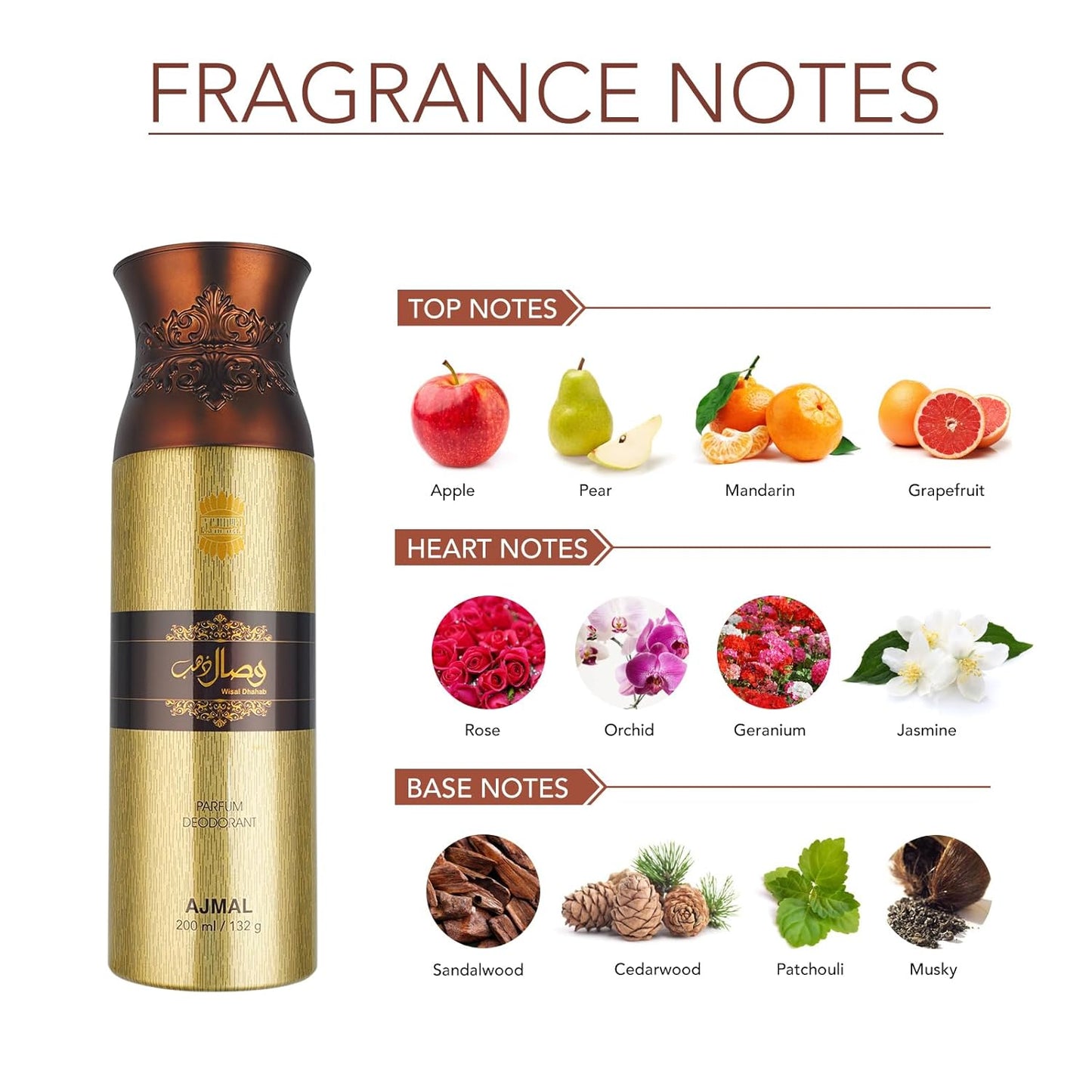 Ajmal Wisal Dhabab Perfume Deodorant 200ml Body Spray Gift For men
