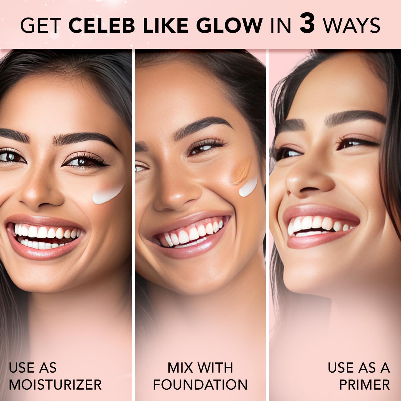 FACESCANADA Strobe Cream - Rose Gold, 30Ml | Primer + Highlighter + Moisturizer | Shea Butter & Hyaluronic Acid | Intense Hydration | Flawless Radiant Dewy Skin | Illuminating & Glowing Makeup Base