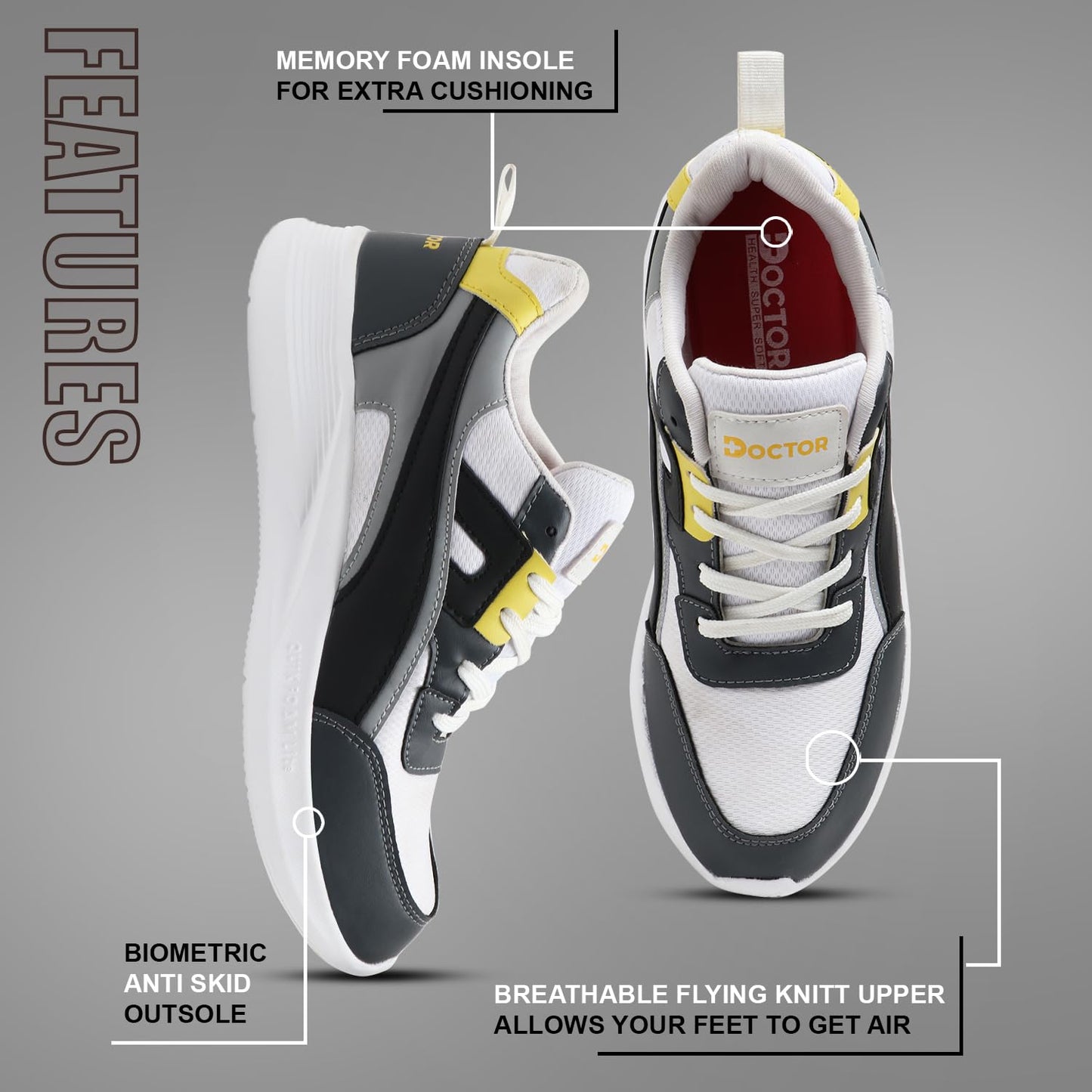 Soft Comfortable and Stylish Sports Shoes for Men | Ultrasoft Outsole Casuals & Flexible Athletics|Lightweight|Gym|Training,Walking | Washable Mens Running Shoe with Memory Foam Insole - Twinle
