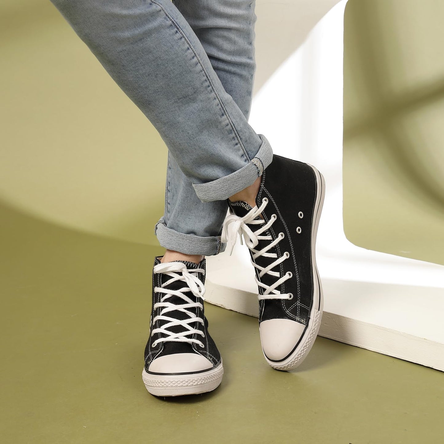 YUKI Unisex Canvas Comfortable & Lightweight Sneaker for Men's and Women's | High Top Canvas Sneakers - Twinle