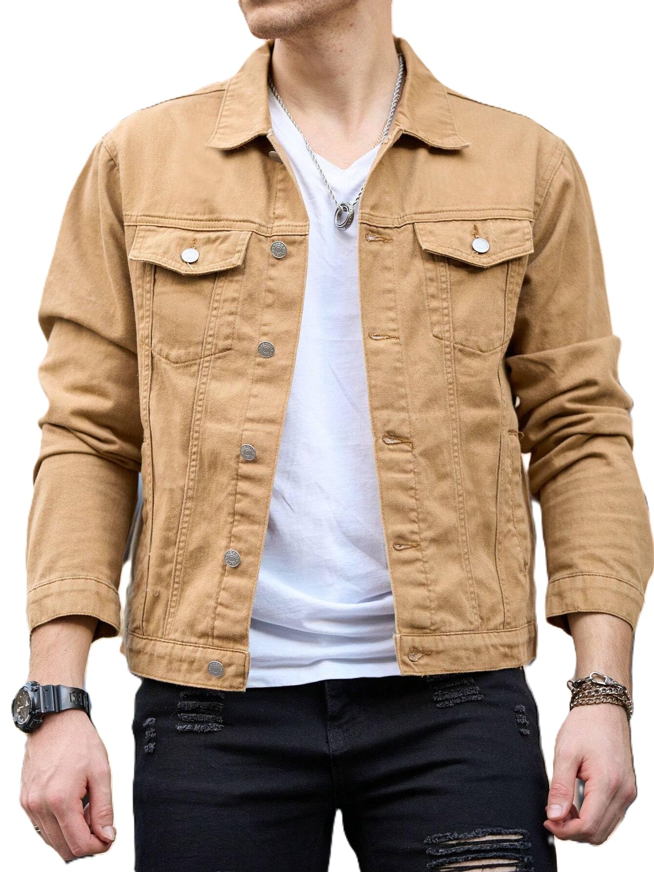 JVX Men's Standard Length Cotton Blend Stretch Denim Jacket (NJACKET-01)