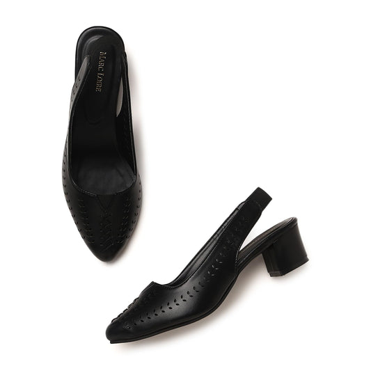 Marc Loire Women Pointed Toe Block Heel Sandal for Office Wear