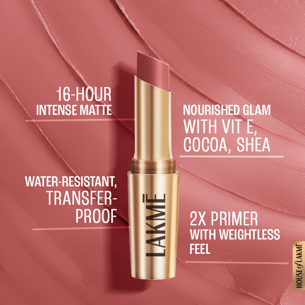 LAKMÉ 9To5 Primer + Matte Lip Color Mp7 Blushing Nude, 3.6 G
