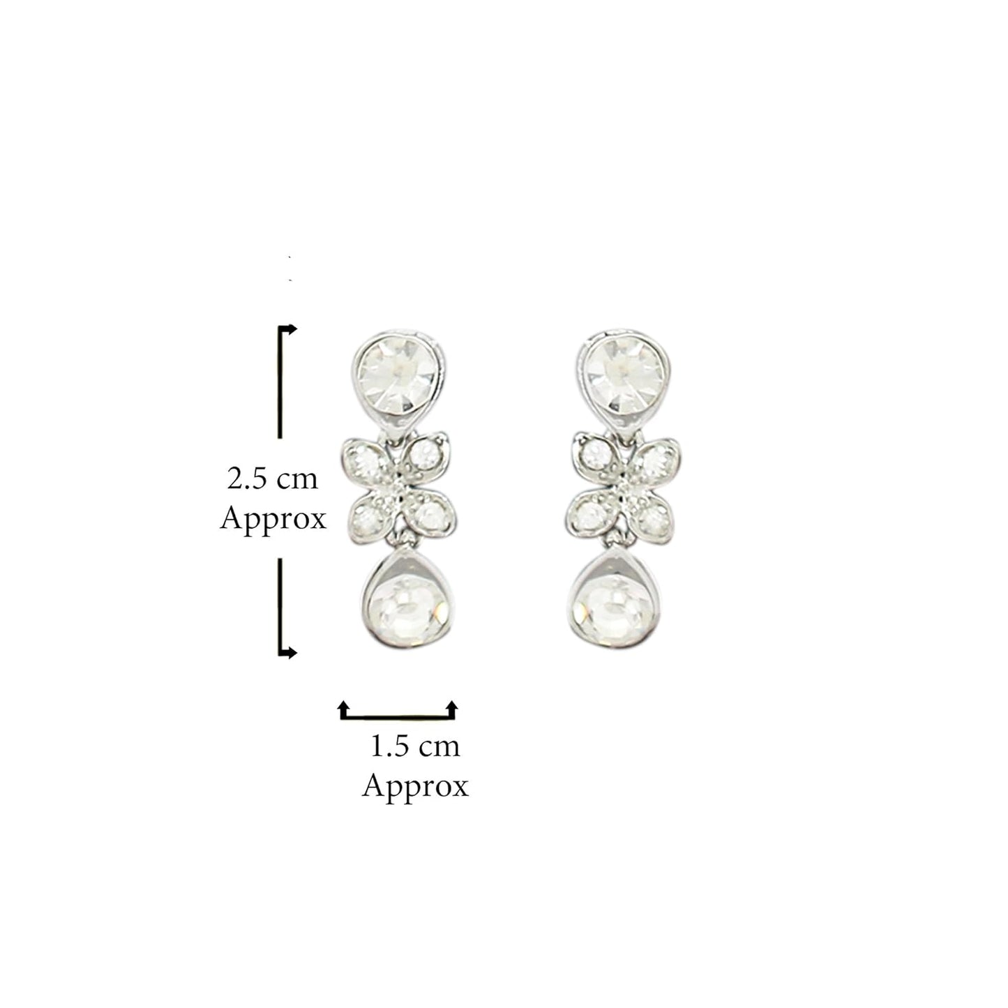 Atasi International Princess Style AD Crystals/Stones Necklace with Earrings Jewellery Set for Women/Girls - Wedding Jewelry/Party & Festival Accessories