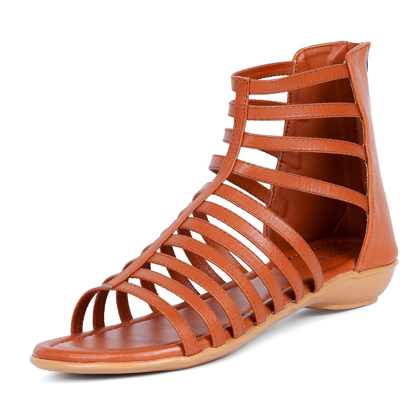 TRASE Flats Gladiator With Zip Closure For Women Sandals| Gladiator High-Tops Sandals For Women | Stylish & Comfortable | College, Office, Shopping, Outdoor & Beach Wear