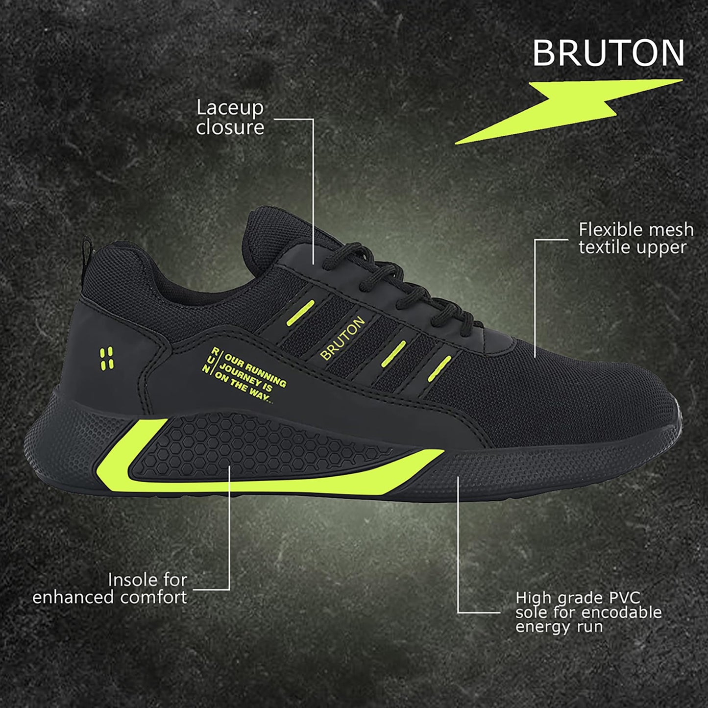 BRUTON Men's Sport Running Shoes Casual Shoe Sneakers for Men's - Twinle