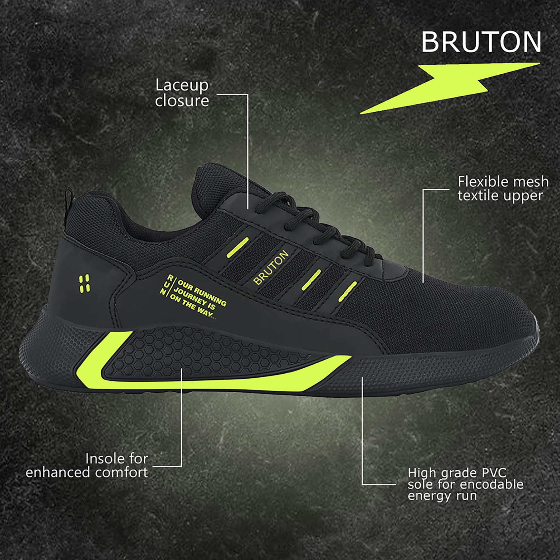 BRUTON Men's Sport Running Shoes Casual Shoe Sneakers for Men's - Twinle